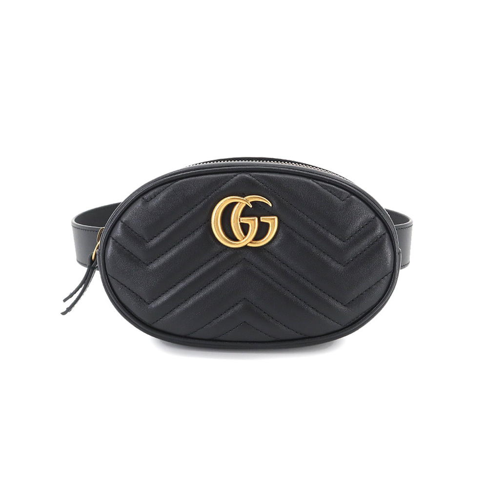 Gucci GG Marmont Belt Bag Waist Pouch Leather Black